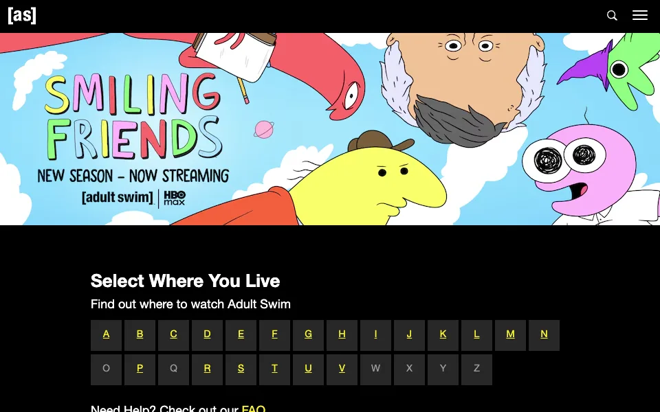 Adult Swim website preview