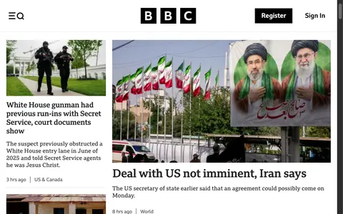 BBC website preview