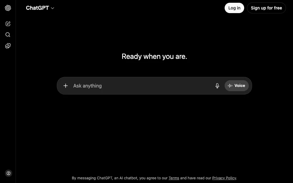 ChatGPT website preview