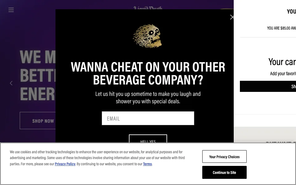 Liquid Death website preview