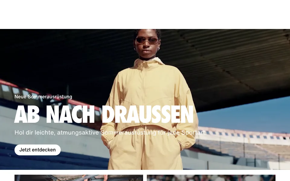 Nike website preview